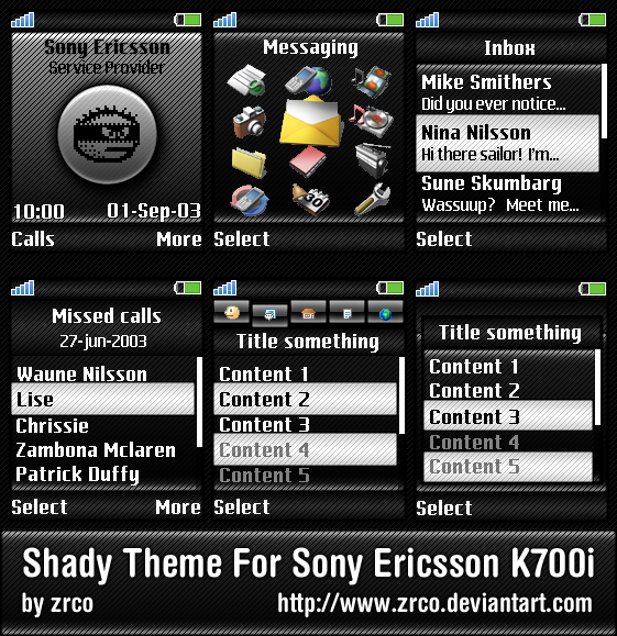 Shady - Theme for Sony Ericsson K700i by zrco